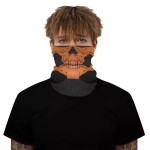 Face protection mask, skull design, orange color